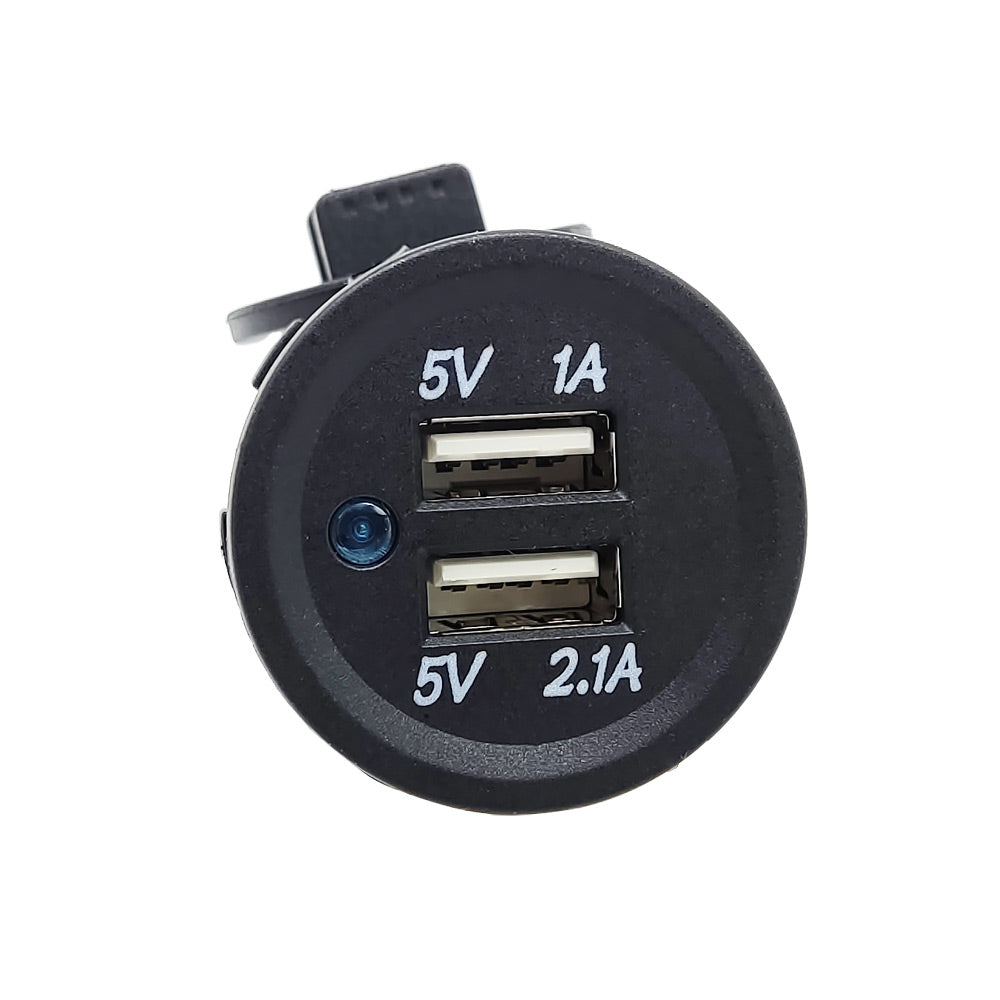 12-24V Dual USB Boat Car Charger Socket 3.1A (2.1A + 1A) With Waterproof Cover