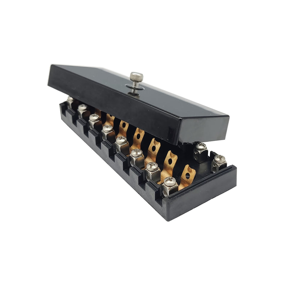 8 Way Screw Stone Fuse Box With Black Cover