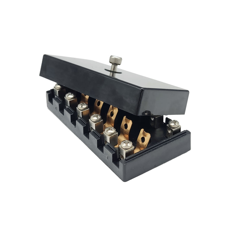 6 Way Screw Stone Fuse Box With Black Cover