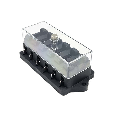 Universal 6 Pin Blade Fuse Box ATO ATC Compatible Fuse Block 12V 24V (Op. Current 1~40 Amp) Boat Car Truck Caravan Compatible 6 Way Fuse Holder