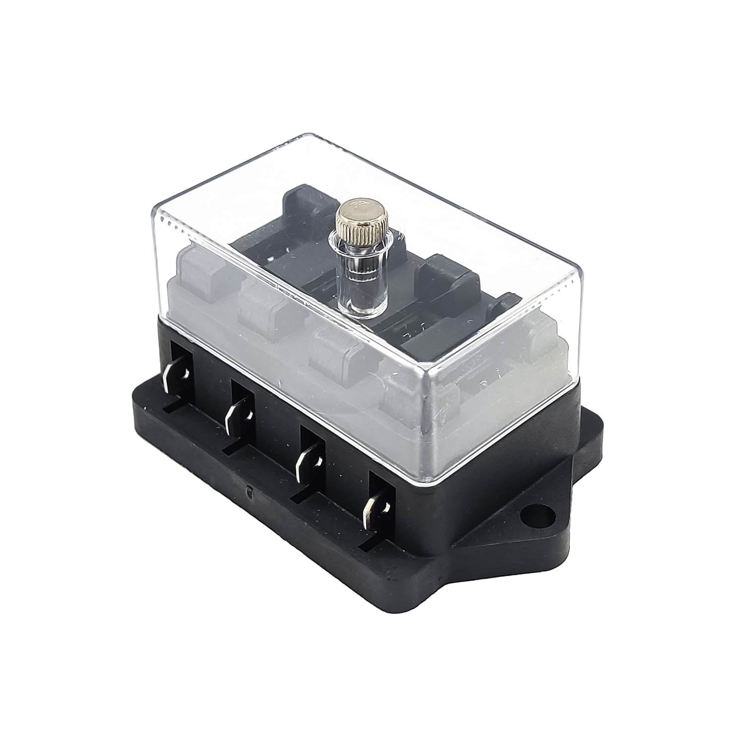 Universal 4 Pin Blade Fuse Box ATO ATC Compatible Fuse Block 12V 24V (Op. Current 1~40 Amp) Boat Car Truck Caravan Compatible 4 Way Fuse Holder